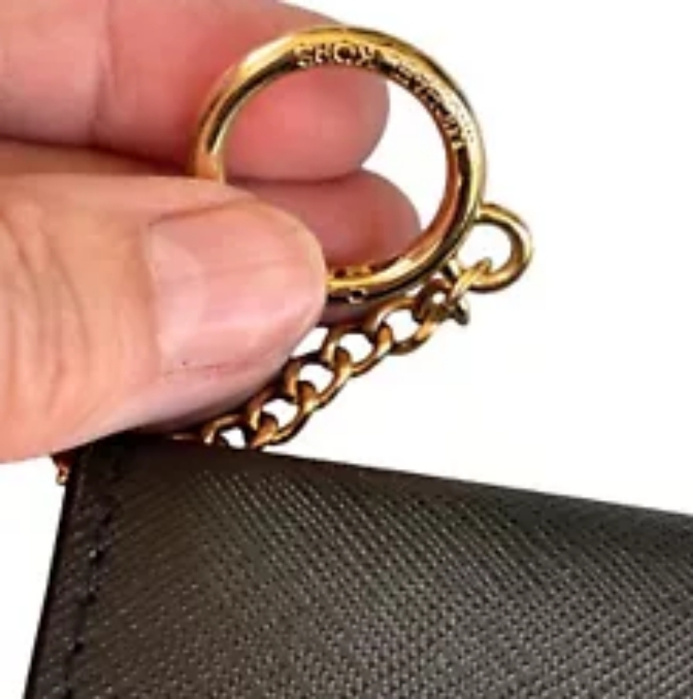 Michael Kors Black Gold Keychain Snap Wallet - Picture 2 of 4